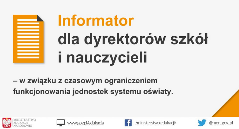 Informator dla dyrektorów szkół i nauczycieli – działania MEN na rzecz cyfryzacji edukacji