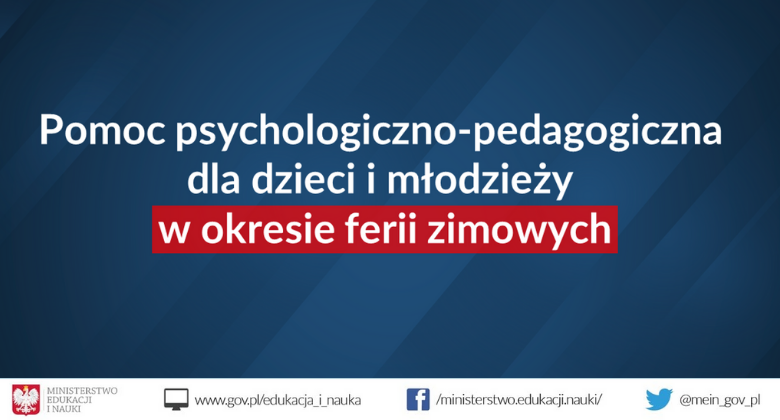 Pomoc psychologiczno-pedagogiczna dla dzieci i młodzieży w okresie ferii zimowych