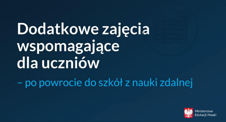 Środki finansowe na dodatkowe zajęcia wspomagające dla uczniów po powrocie do szkół z nauki zdalnej