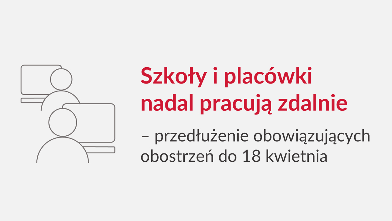 Szkoły i&nbsp;placówki nadal pracują zdalnie – przedłużenie obowiązujących obostrzeń do&nbsp;18 kwietnia