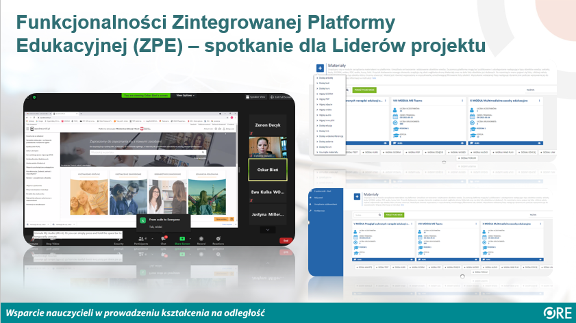 Funkcjonalności Zintegrowanej Platformy Edukacyjnej (ZPE) – spotkanie dla Liderów projektu