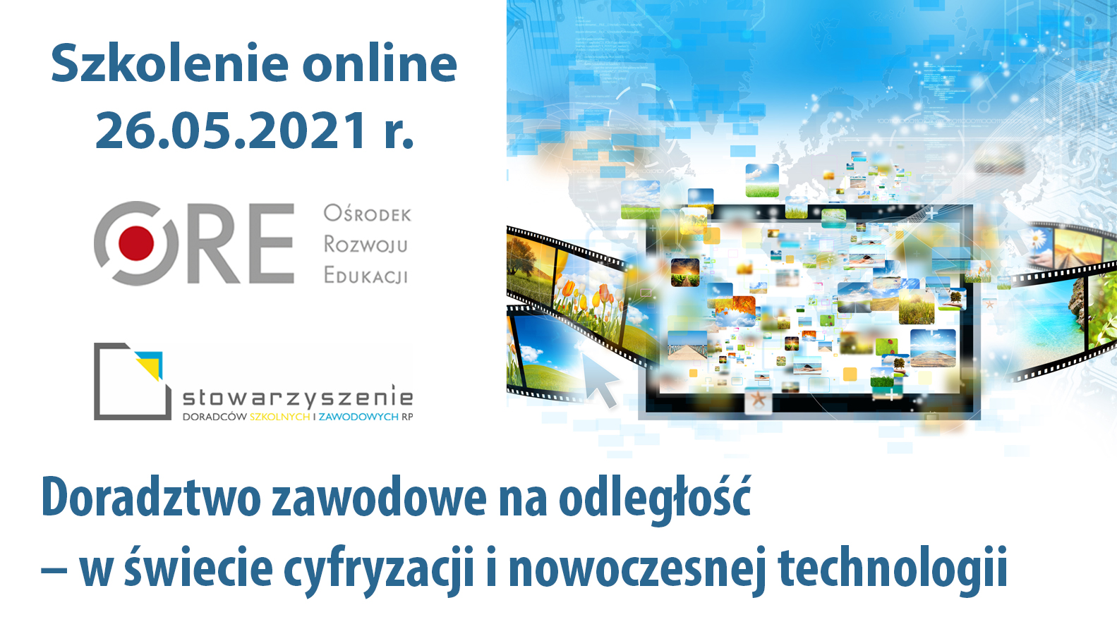Szkolenie on-line „Doradztwo zawodowe na odległość – w świecie cyfryzacji i nowoczesnej technologii”