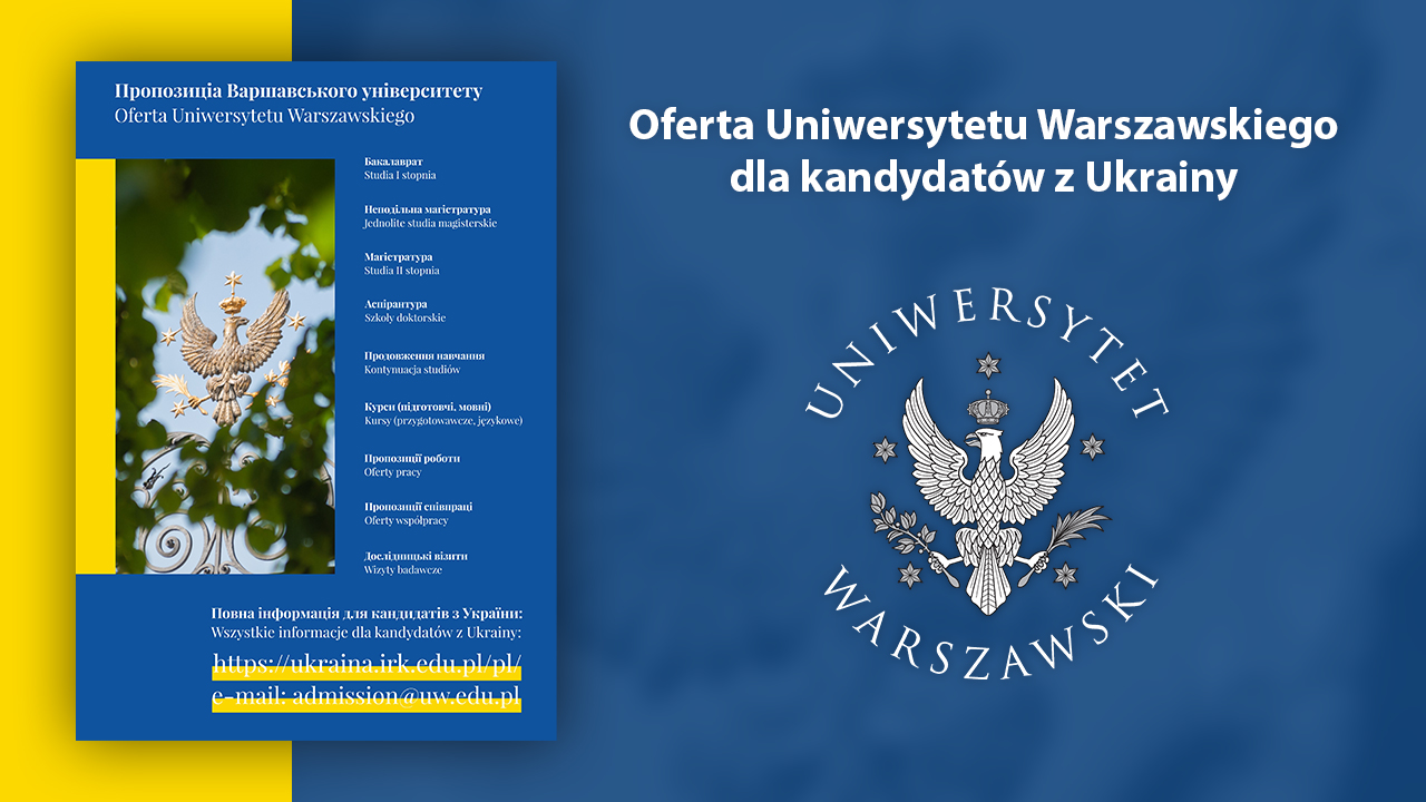 Oferta Uniwersytetu Warszawskiego dla kandydatów z Ukrainy