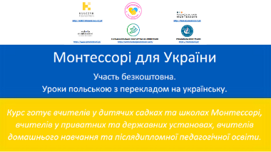 „Pedagogika Montessori dla uchodźczyń z Ukrainy” – bezpłatny kurs pedagogiczny