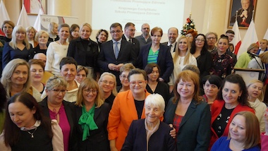 Uroczystość wręczenia Krajowych Certyfikatów Przedszkole Promujące Zdrowie i&nbsp;Szkoła Promująca Zdrowie