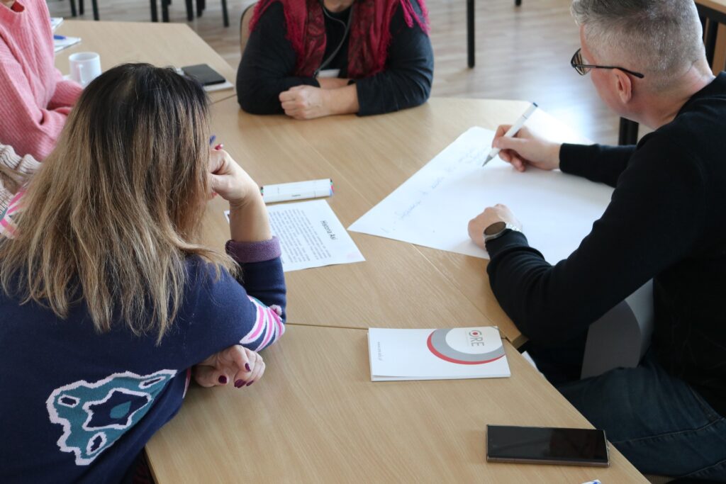 Uczestnicy warsztatów podczas pracy grupowej