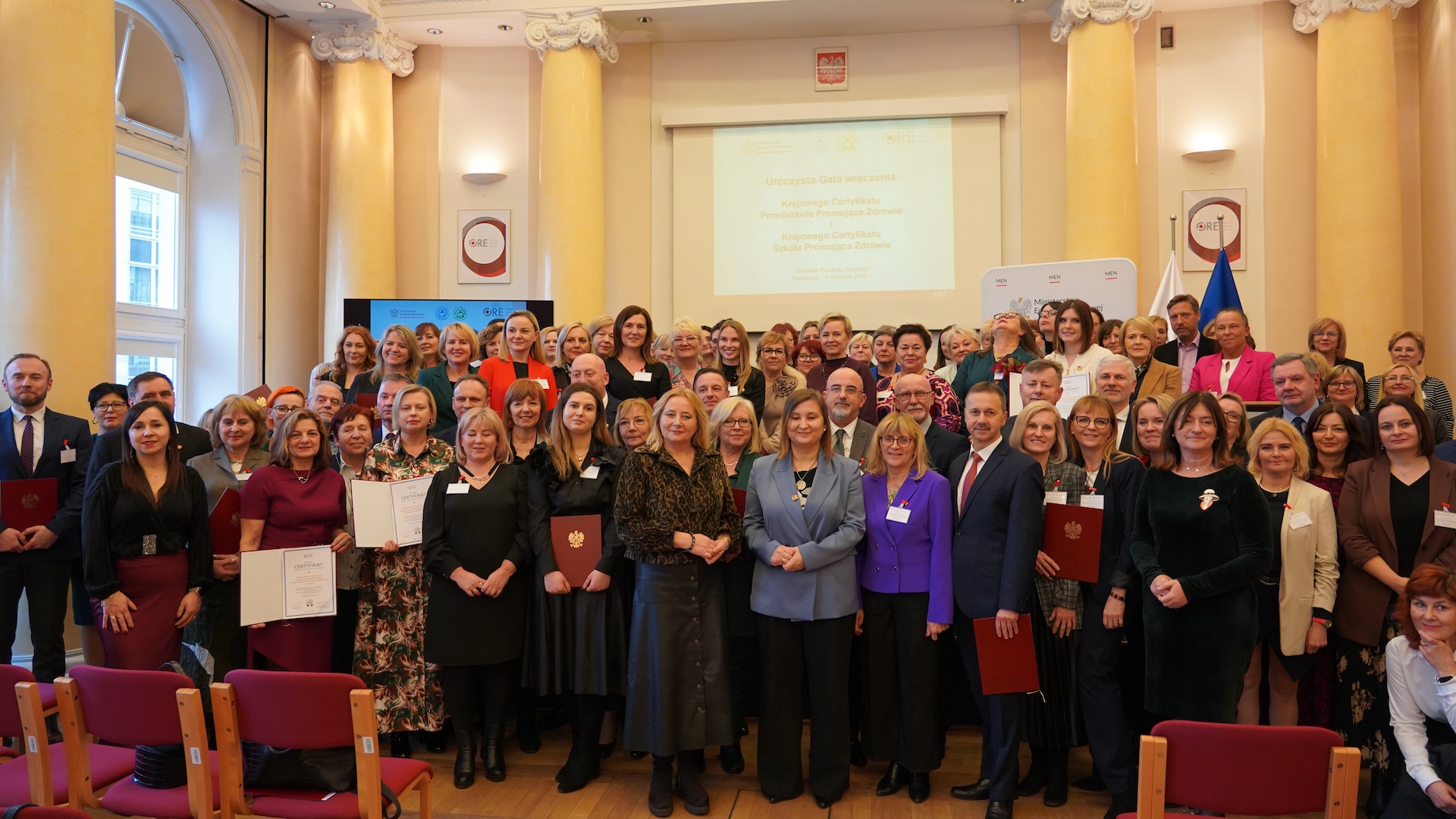 Uroczyste wręczenie Krajowych Certyfikatów Przedszkole Promujące Zdrowie i Szkoła Promująca Zdrowie