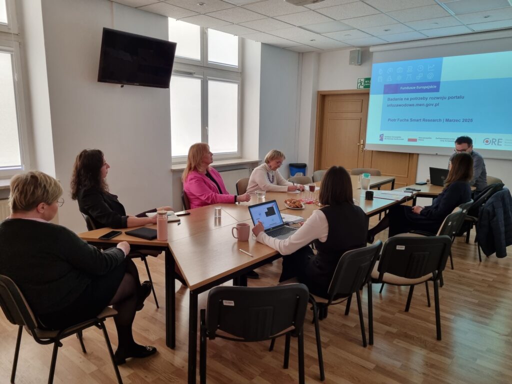 Wykonawca raportu, przedstawicielki zespołu projektowego oraz Wydziału Kształcenia Zawodowego i Doradztwa Zawodowego ORE