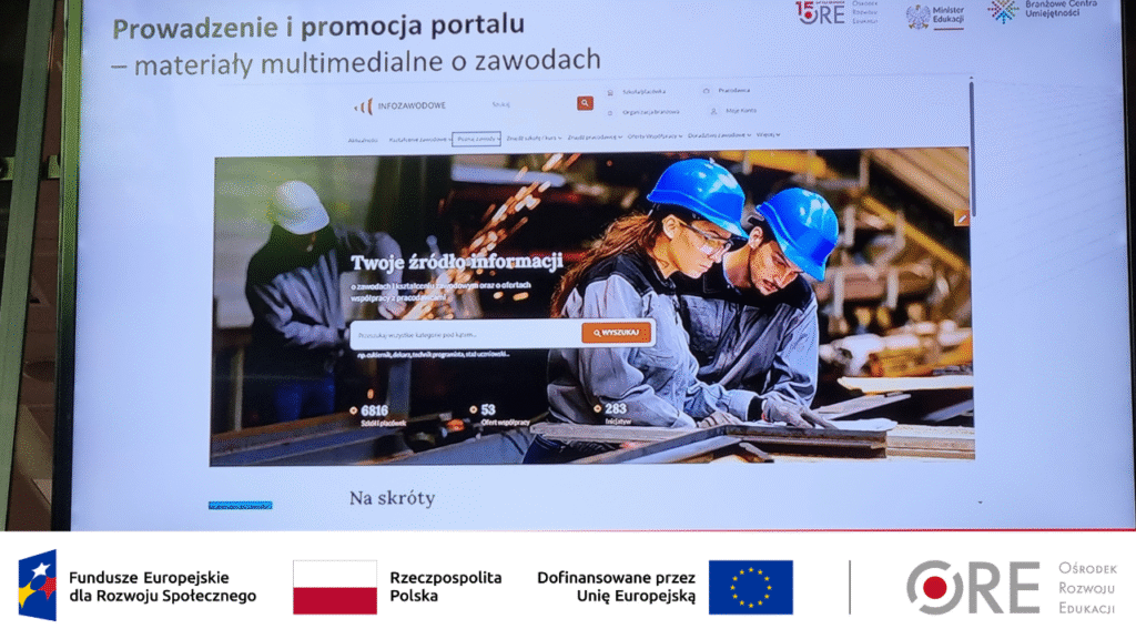 Slajd z prezentacji o portalu Infozawodowe