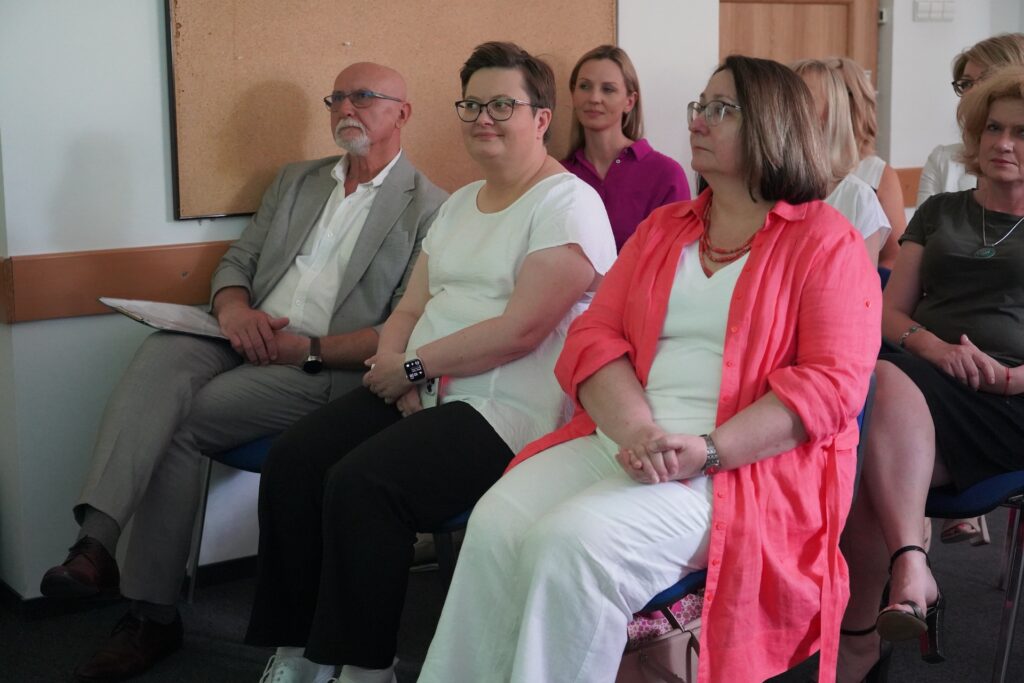 Wiceminister edukacji Katarzyna Lubnauer, dyrektor ORE Andrzej Suchenek i wicedyrektor ORE Małgorzata Szeja