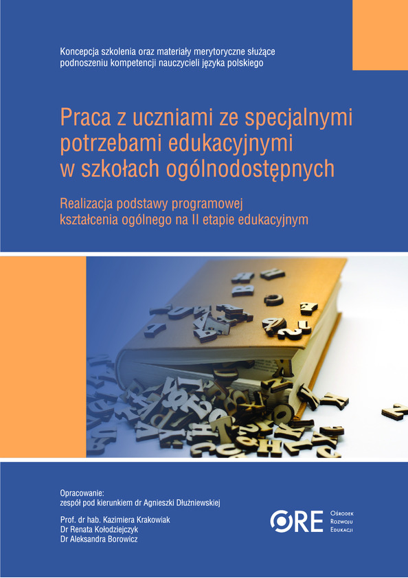 Koncepcja szkolenia oraz materiały merytoryczne służące podnoszeniu kompetencji nauczycieli języka polskiego