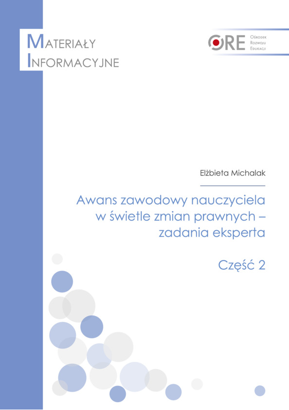 Awans zawodowy nauczyciela w świetle zmian prawnych – zadania eksperta. Część 2