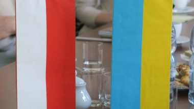 Flaga Polski i flaga Ukrainy