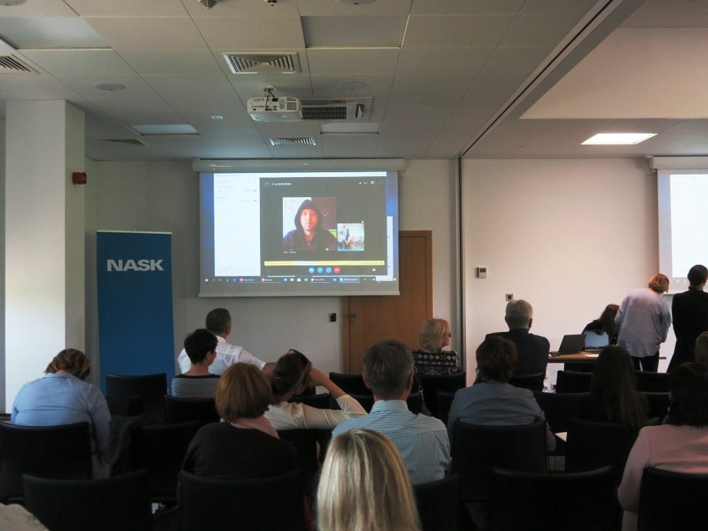 Przemysław Staroń, II LO w Sopocie podczas wykładu on-line