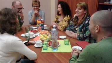 Spotkanie uczestników wizyty studyjnej z wojewódzkim koordynatorem Tomaszem Wojtasikiem oraz z Dyrektorem X Liceum Ogólnokształcącego w Katowicach, Barbarą Nowak