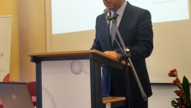 dr Mariusz Dobijański, Dyrektor MOW w Jaworku podczas wykładu