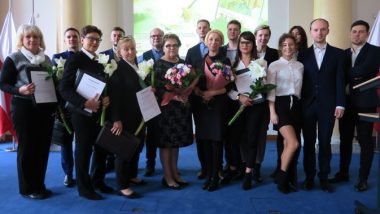 Zdjęcie grupowe w auli ORE – twórcy gry