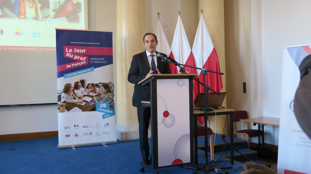 Przemówienia ambasadora Francji w Polsce Frédérica Billet z okazji Dnia Nauczyciela Języka Francuskiego