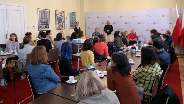 Spotkanie z uczestnikami projektu w Ministerstwie Edukacji Narodowej z udziałem pani Joanny Wilewskiej – dyrektora Departamentu Wychowania i Kształcenia Integracyjnego, pani Agnieszki Ludwin – wicedyrektora Departamentu Wychowania i Kształcenia Integracyjnego, p.o. dyrektor ORE Marzenna Habib