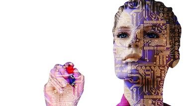 głowa kobiety robota