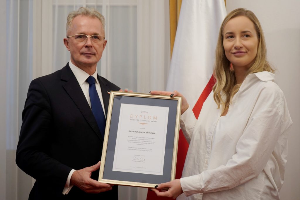Dyrektor Generalny Sławomir Adamiec, Katarzyna Mroczkowska WRKSO, Źródło zdjęć fotograf ministerialny- Konrad Trześniak wydział prasowy MEIN