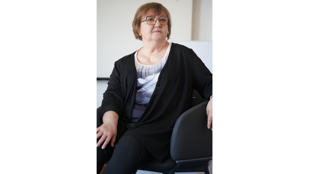 Prof. Aldona Skudrzyk mogła w trakcie dyskusji odnieść się do pytań dotyczących polskiej gramatyki i ortografii