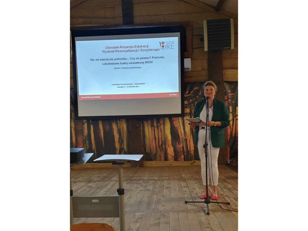 Wystąpienie kierownik Wydziału Resocjalizacji i Socjoterapii ORE Marty Paluch