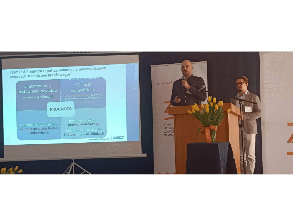 Dr Leszek Dąbrowski i Paweł Smoliński z Instytutu Badań Edukacyjnych – Państwowego Instytutu Badawczego przedstawiają prognozę zapotrzebowania na pracowników w zawodach szkolnictwa branżowego