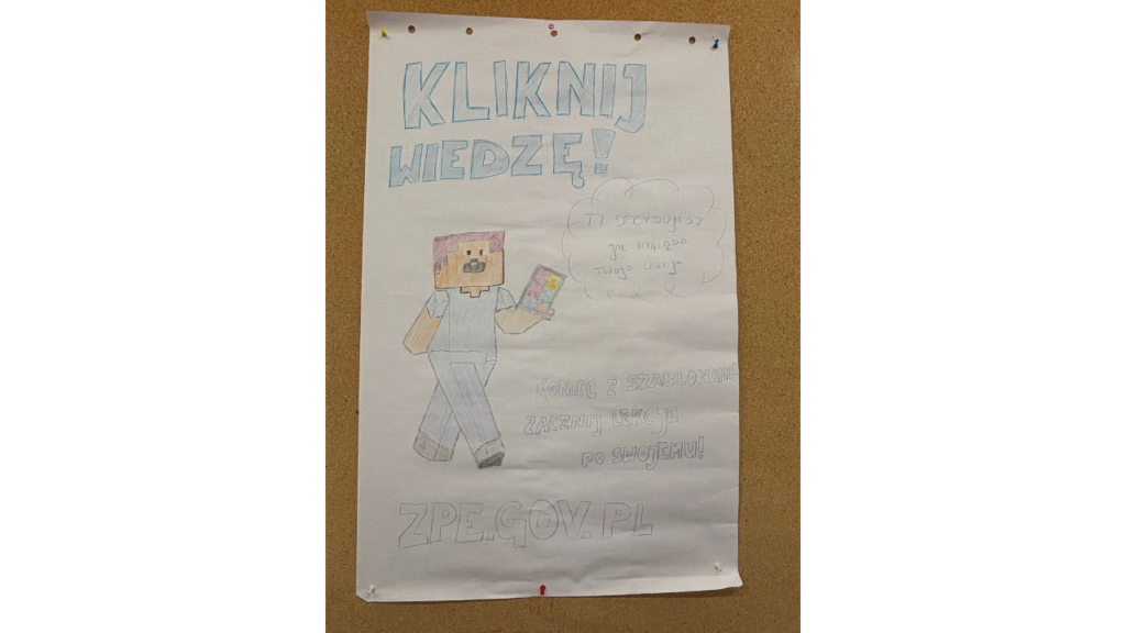 Plakat reklamowy, który powstał na warsztatach