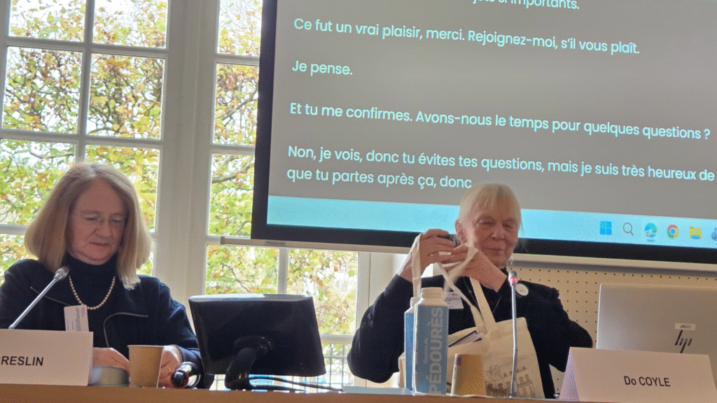 Od lewej: Sarah Breslin (Executive Director ECML), prof. Do Coyle (Chair in Languages Education and Classroom Pedagogies, Moray House School of Education, University of Edinburgh)