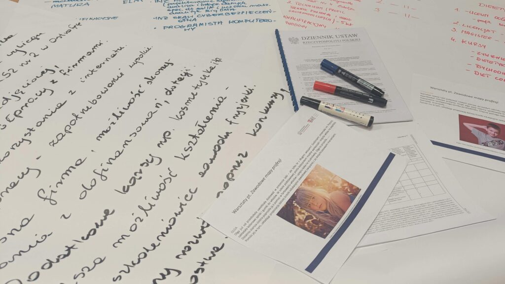 Prace uczestników warsztatów z cyklu „Twoja pasja – Twój zawód – Twoja przyszłość – jak wspierać uczniów w wyborze zawodu?”