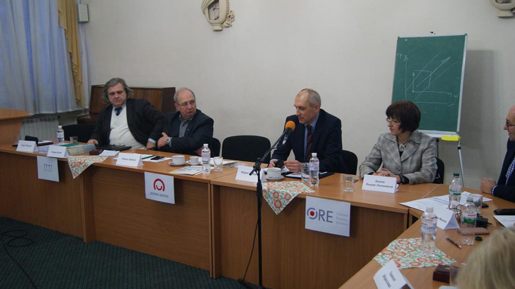 Roman Shyyan, Pawel Hobzey, Marek Kuberski Zastępca Dyrektora Departamentu MSZ, Wicedyrektor ORE Beata Jancarz- Łanczkowska