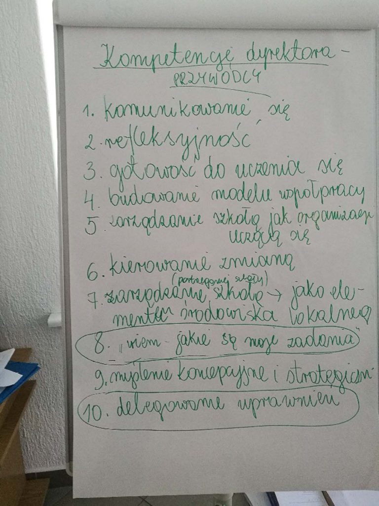 Komptencje dyrektora przywódcy -prezentacje w grupach
