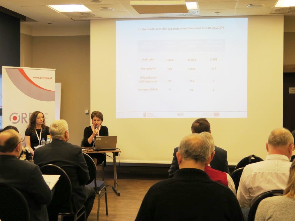 Ekspert Lucja Orzechowska prowadzi warsztat dla branży elektryczno-energetycznej wspólnie z Magdaleną Mrozkowiak (ORE)